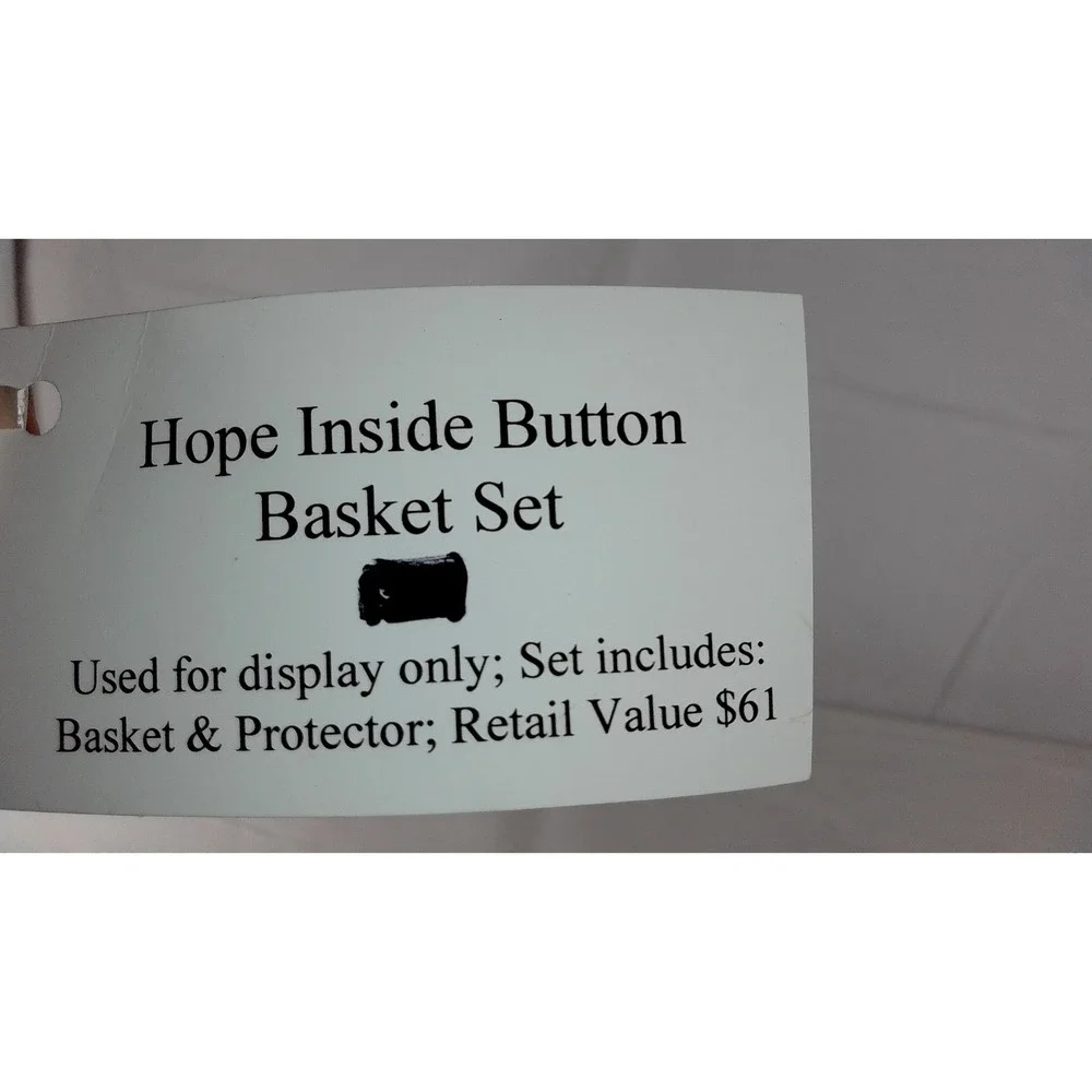Longaberger Hope Inside‎ Button Basket Set with Protector - Handmade Basket